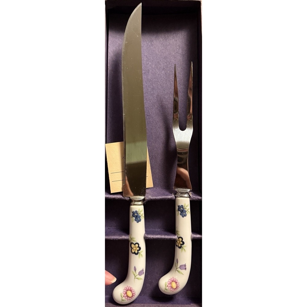 House Of Prill Stainless Steel Carving Fork Knife Set